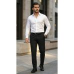 Erkek Saten Klasik Gömlek - 2XL - Beyaz