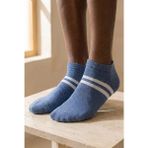 Erkek Şeritli Basic Step Çorap Mavi - Standart