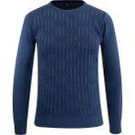 Erkek Sıfır Yaka Kazak Desenli Çelik Örgü Klasik Kalıp - 5202C - Mavi - XL