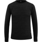 Erkek Sıfır Yaka Kazak Desenli Çelik Örgü Klasik Kalıp - 5202C - Siyah - 2XL
