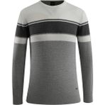 Erkek Sıfır Yaka Kazak Triko Petek Örgü Desenli Klasik Kalıp - 5244C - Gri - 2XL
