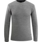 Erkek Sıfır Yaka Kazak Triko Petek Örgü Düz Renk Klasik Kalıp - 5243C - Gri - XL