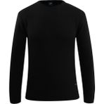 Erkek Sıfır Yaka Kazak Triko Petek Örgü Düz Renk Klasik Kalıp - 5243C - Siyah - XL