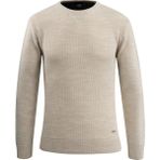 Erkek Sıfır Yaka Kazak Triko Petek Örgü Düz Renk Klasik Kalıp - 5243C - Taş - 2XL