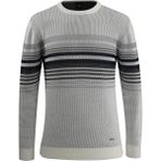 Erkek Sıfır Yaka Kazak Triko Selanik Örgü Desenli Klasik Kalıp - 5245C - Gri - 2XL