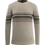 Erkek Sıfır Yaka Kazak Triko Selanik Örgü Desenli Klasik Kalıp - 5245C - Taş - 2XL