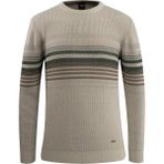 Erkek Sıfır Yaka Kazak Triko Selanik Örgü Desenli Klasik Kalıp - 5245C - Taş - XL