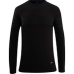Erkek Sıfır Yaka Kazak Triko Şerit Desenli Klasik Kalıp - 5247C - Siyah - 2XL