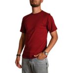Erkek Sıfır Yaka Regular Fit Kısa Kol Tişört(Bordo) - M