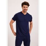 Erkek Silver Düğmeli Pijama Üst Lacivert