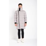 Erkek Şişme Uzun Su ve Rüzgar Geçirmez Waterproof Kaban Mont - Taş - L