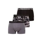 Erkek Siyah - Antrasit - Baskılı 3 lü Boxer