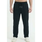 Erkek Siyah Baggy Bol Paça Oversize Relaxed 4 Mevsim Eşofman Altı Bol Paça 2 Iplik Tam Kalıp - 0 Siyah