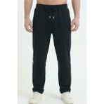 Erkek Siyah Baggy Bol Paça Oversize Relaxed 4 Mevsim Eşofman Altı Bol Paça 2 Iplik Tam Kalıp - 2XL - 0 Siyah