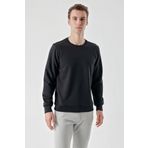 Erkek Siyah Basic Bisiklet Yaka Sweat-Shirt