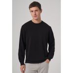 Erkek Siyah Basic Bisiklet Yaka Sweatshirt
