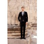 Erkek Siyah Basic Düz Slim Fit Dar Kesim 6 Drop Takım Elbise