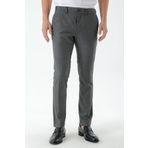 Erkek Siyah Beard Desenli Slim Fit Classic Pantolon