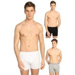Erkek Siyah + Beyaz + Gri Likralı Elastan Boxer 3'lü Paket Abani Classic