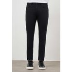 Erkek Siyah Denim 5 Cep Slim Fit Jean Kot Pantolon