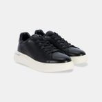 Erkek Siyah DesaComfort Kalın Tabanlı Deri Sneaker