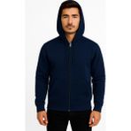 Erkek Siyah Fermuarlı Kapüşonlu SWEATSHIRT-W590 - Lacivert