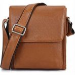 Erkek Siyah Hakiki Deri Crossbody Messenger Çanta - Ayarlanabilir Omuz Askısı - Ofis, Seyahat ve Günlük Kullanım, deve kahverengi, One Size
