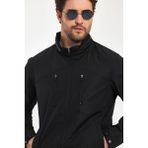 Erkek Siyah Hakim Yaka Çok Cepli Su ve Rüzgar Itici Mevsimlik Mont&ceket - 2XL