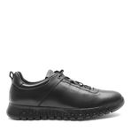 Erkek Siyah Kalın Tabanlı Deri Sneaker