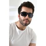 Erkek Siyah Kare Aksesuarlı Polarize Güneş Gözlüğü 23055 C2 P