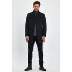Erkek Siyah Kaşe Kaban - 2XL