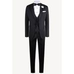 Erkek Siyah Kırlangıç Yaka Yelekli Slim Fit Desenli Damatlık