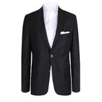 Erkek Siyah Klasik%100 Yünlü Blazer Ceket