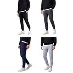 Erkek Siyah-Lacivert-Antrasit-Gri Arka Cep Etiket Detaylı Paça Lastikli Regular Fit 4'Lü Eşofman Altı (M)