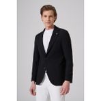 Erkek Siyah Örme Trend Slim Fit Mono Yaka Ceket
