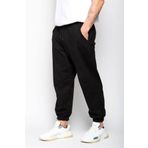 Erkek Siyah Paça Lastikli Oversize Eşofman Alt