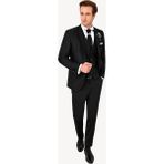 Erkek Siyah Pileli Slim Fit Kırlangıç Yaka Yelekli Damatlık - 58 / 6 - 6 Drop