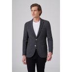 Erkek Siyah Polyester Trend Desenli Slim Fit Ceket
