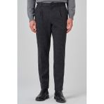 Erkek Siyah Polyester Trend Desenli Slim Fit Pantolon