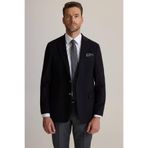 Erkek Siyah Regular Fit Mono Yaka Puntolu Yün-Kaşmir Karışımlı Blazer Ceket