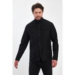 Erkek Siyah Regular Uzun Mevsimlik Pamuk Polyester Karışımlı Safari Mont&ceket - XL