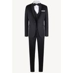 Erkek Siyah Slim Fit Şal Yaka Yelekli Damatlık