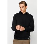 Erkek Siyah Standart Kapşonlu Sweatshirt