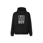 Erkek Siyah Sweat Bad Boy Badboy Ön Baskılı Sweatshirt Unisex Kapüşonlu Hoodie Siyah