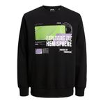 Erkek Siyah Sweatshirt JACK&JONES CORE