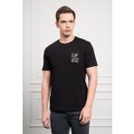 Erkek Siyah Trend Bisiklet Yaka Dinamik Fit Pamuk T-Shirt