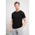 Erkek Siyah Trend Polo Yaka Dinamik Fit Rahat Kesim T-Shirt - 2XL
