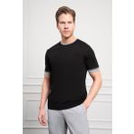 Erkek Siyah Trend Polo Yaka Dinamik Fit Rahat Kesim T-Shirt