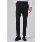 Erkek Siyah Yünlü Basic Düz Dynamic Fit Pantolon