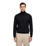 Erkek Slim Fit Balıkçı Yaka Akrilik Uzun Kollu Triko Kazak Günlük Ve Smart Stiller İçin Uygun -Siyah-S
